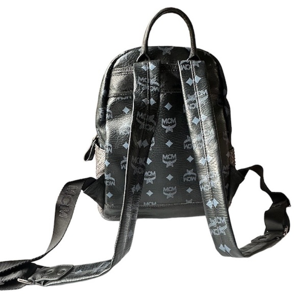 MCM Authentic Visetos Gold Studded Stark Backpack - Picture 5 of 17